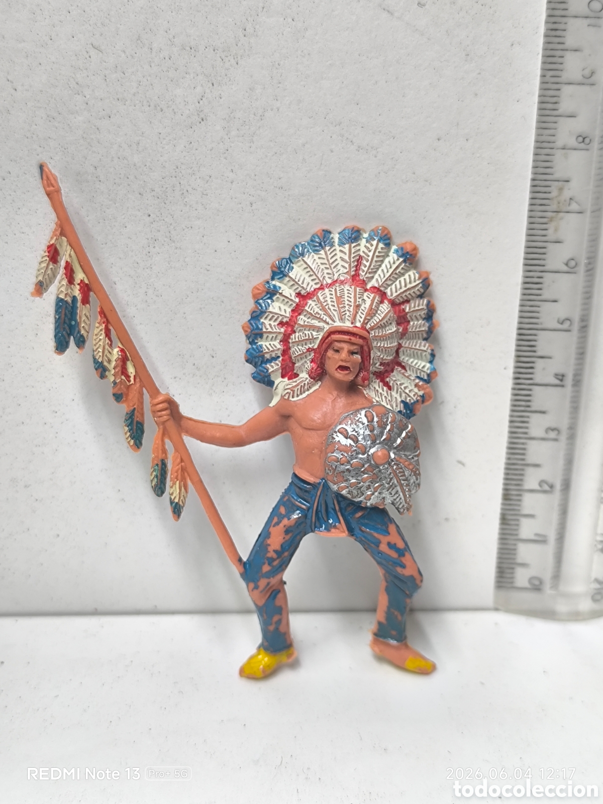 Figuras de Goma y PVC: Guerrero indio pech? A&ntilde;os 60