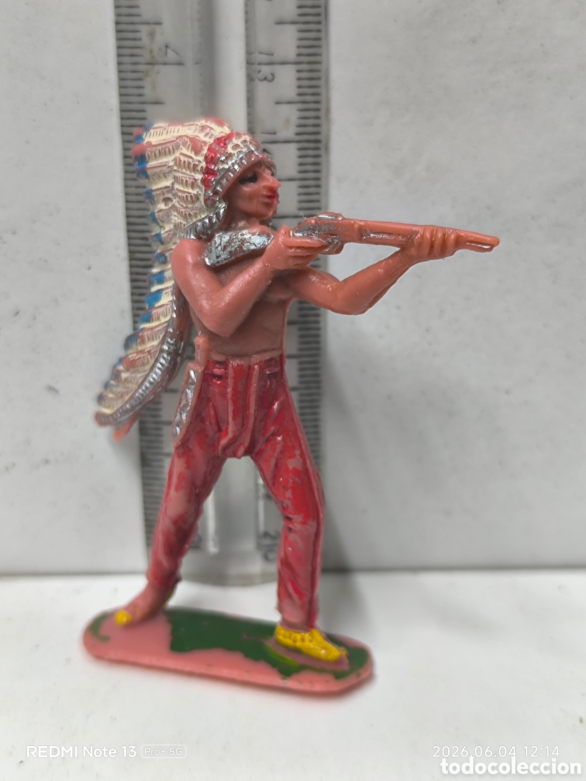 Figuras de Goma y PVC: Guerrero indio pech a&ntilde;os 60