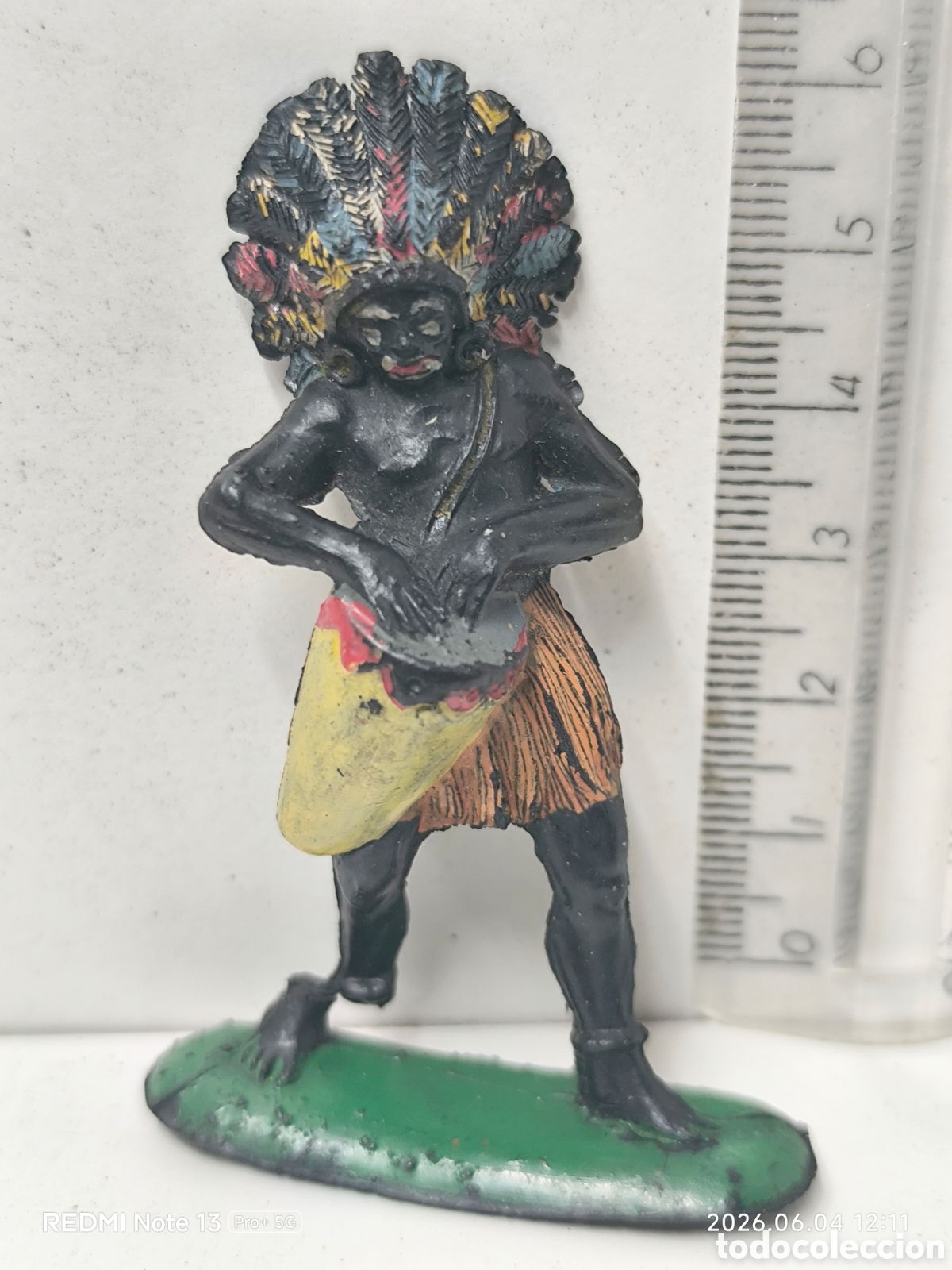 Figuras de Goma y PVC: Guerrero africano pech a&ntilde;os ,60