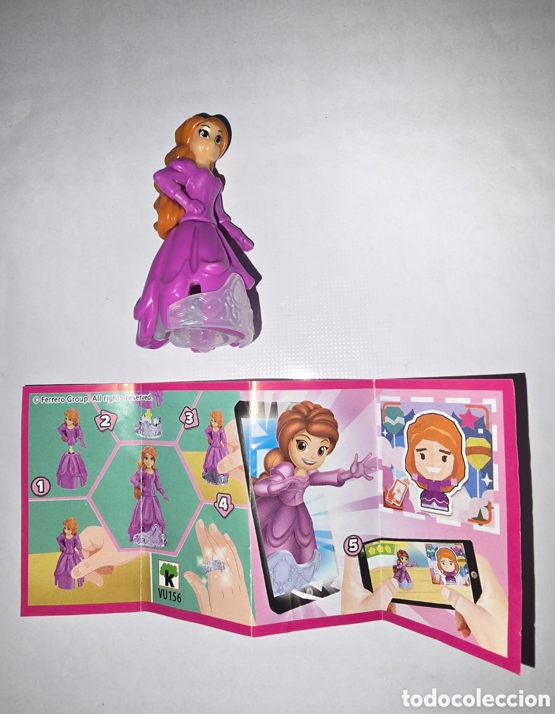 Figuras de Goma Kinder: Figura kinder VU156 + bpz chica vestido anillo princesa mu&ntilde;eca premium