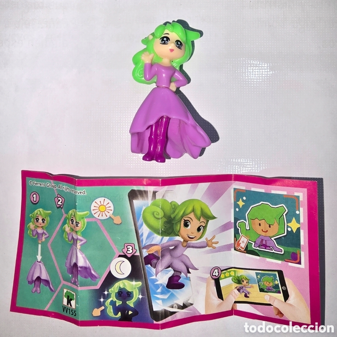 Figuras de Goma Kinder: Figura kinder VV155 + bpz chica princesa pelo fluorescente mu&ntilde;eco colecci&oacute;n sorpresa premium