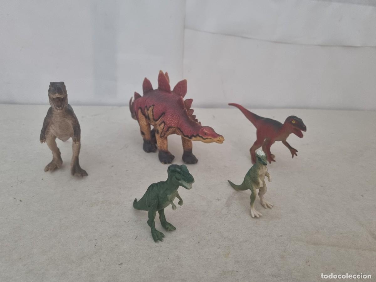 Figuras de Goma y PVC: Lote de 5 dinosaurios de goma