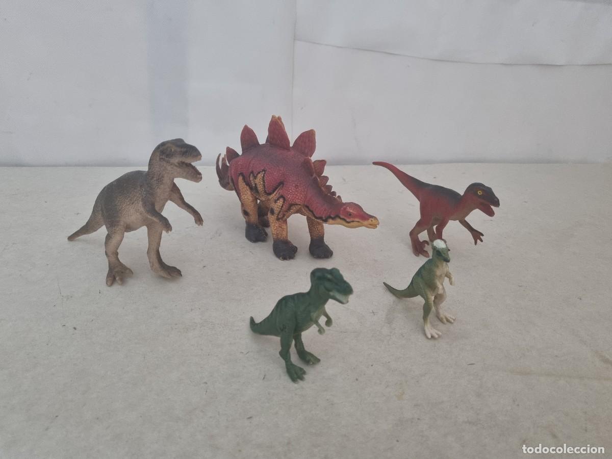 Figuras de goma y PVC: Lote de 5 dinosaurios de goma - Foto 2