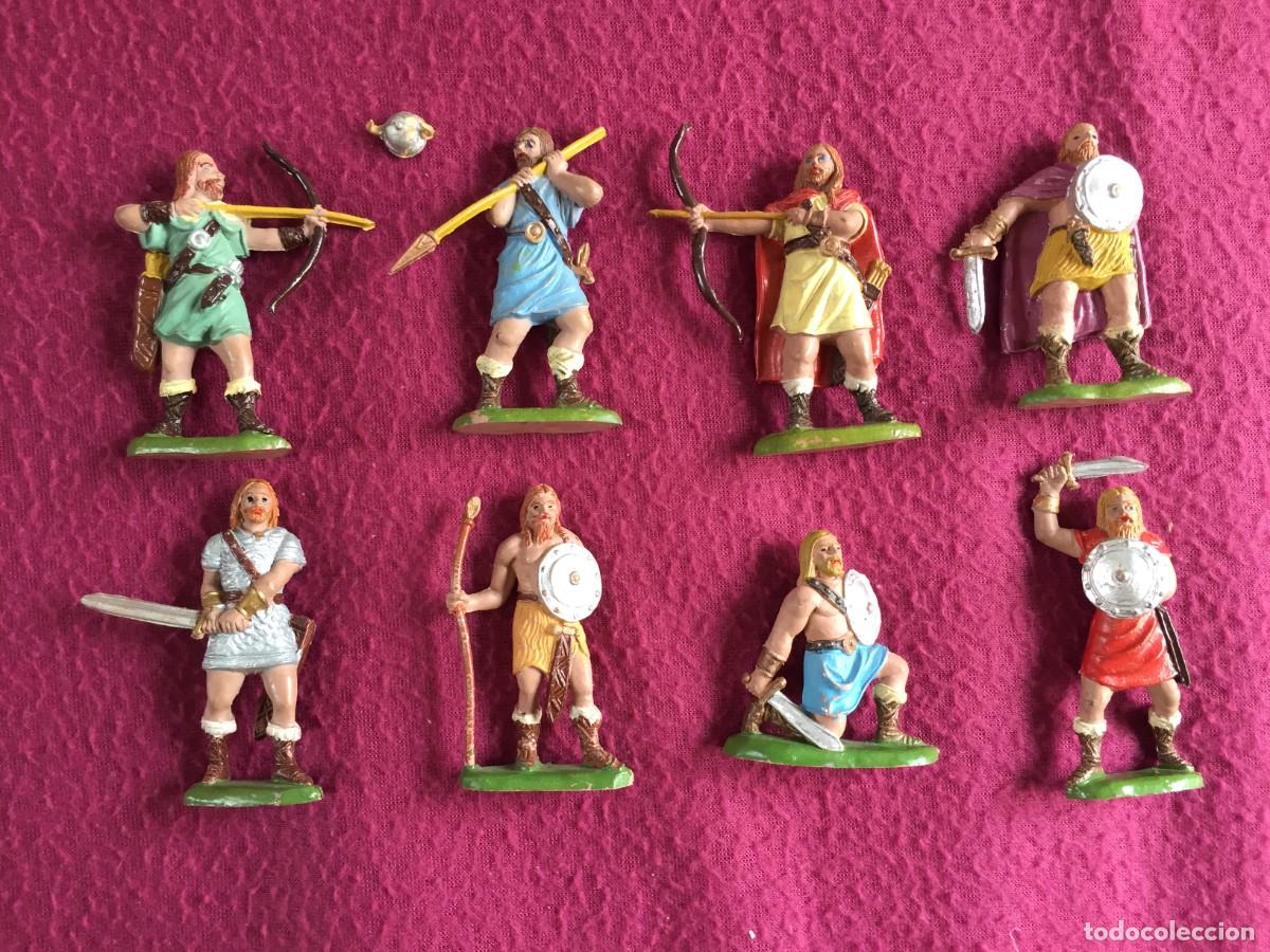 Figuras de Goma y PVC: COLECCION DE VIKINGOS DE JECSAN EN GOMA - A&Ntilde;OS 50 - 8 FIGURAS. NO REAMSA. NO PECH