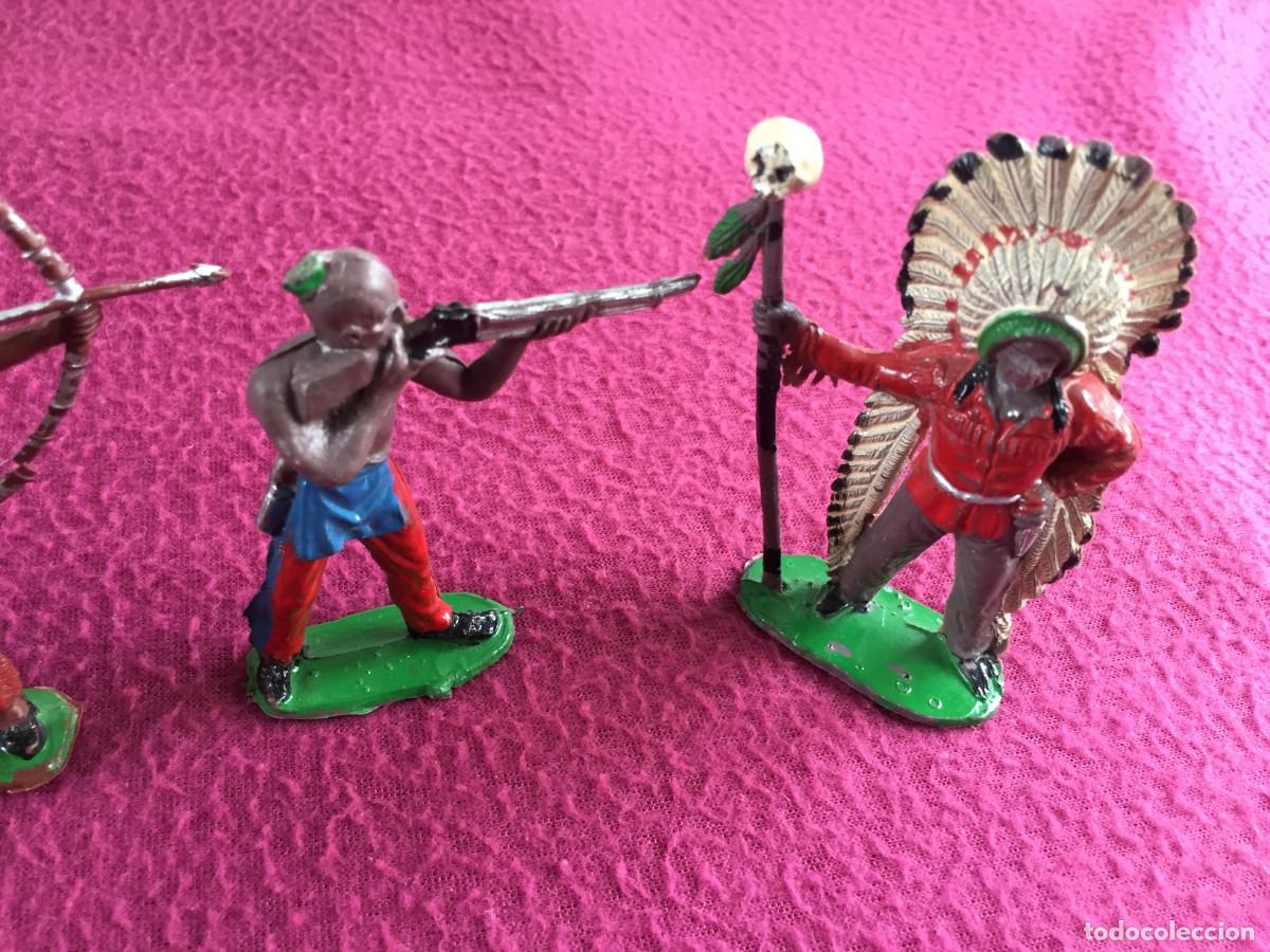 Figuras de goma y PVC: 4 FIGURAS DE INDIOS DE ESTILO JECSAN - PECH - REAMSA - Foto 3