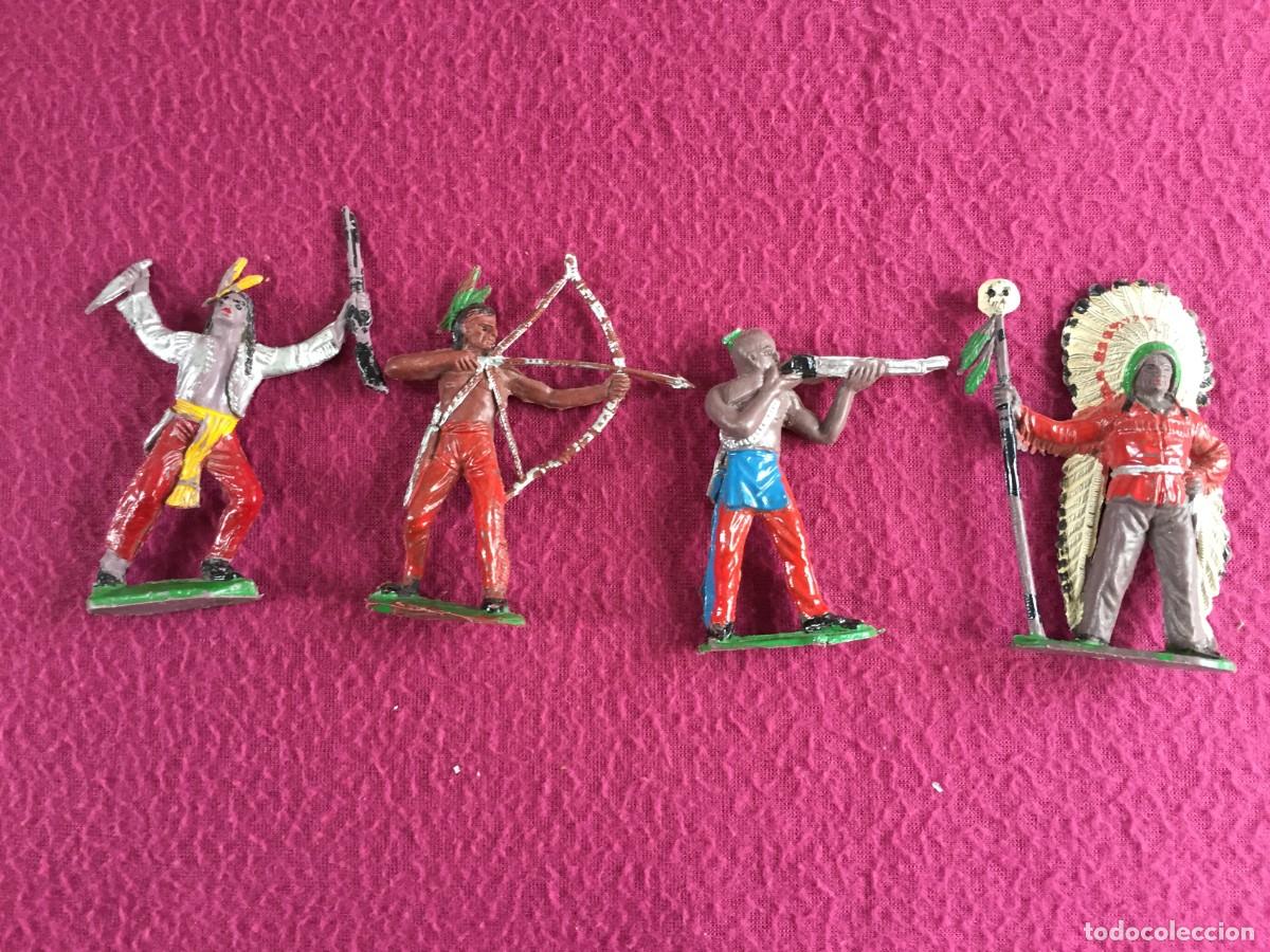 Figuras de goma y PVC: 4 FIGURAS DE INDIOS DE ESTILO JECSAN - PECH - REAMSA - Foto 4