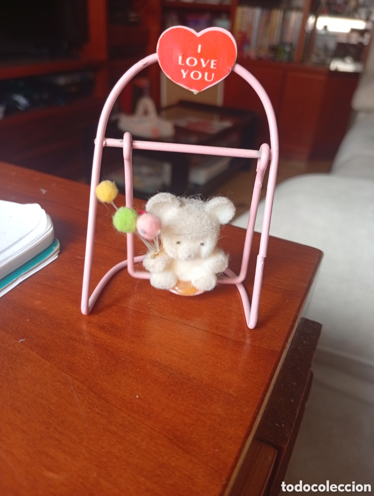Figure di Gomma e PVC: MU&Ntilde;ECO FIGURA MINIATURA OSO FLOCADO ATERCIOPELADO CON COLUMPIO METAL RUSS BERRIE A&Ntilde;OS 80