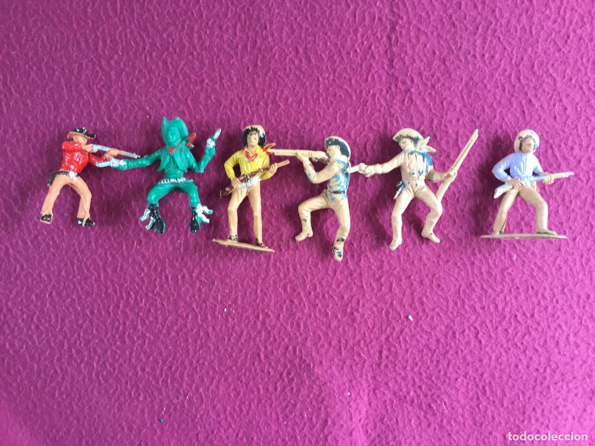 Figuras de Goma y PVC: 6 FIGURAS DE VAQUEROS DEL OESTE EN PLASTICO