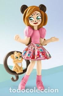Figuras de Goma Kinder: Chica Gato, mu&ntilde;eca de colecci&oacute;n Enchatimals, de Kinder Sorpresa. Completo con huevo e instrucciones.