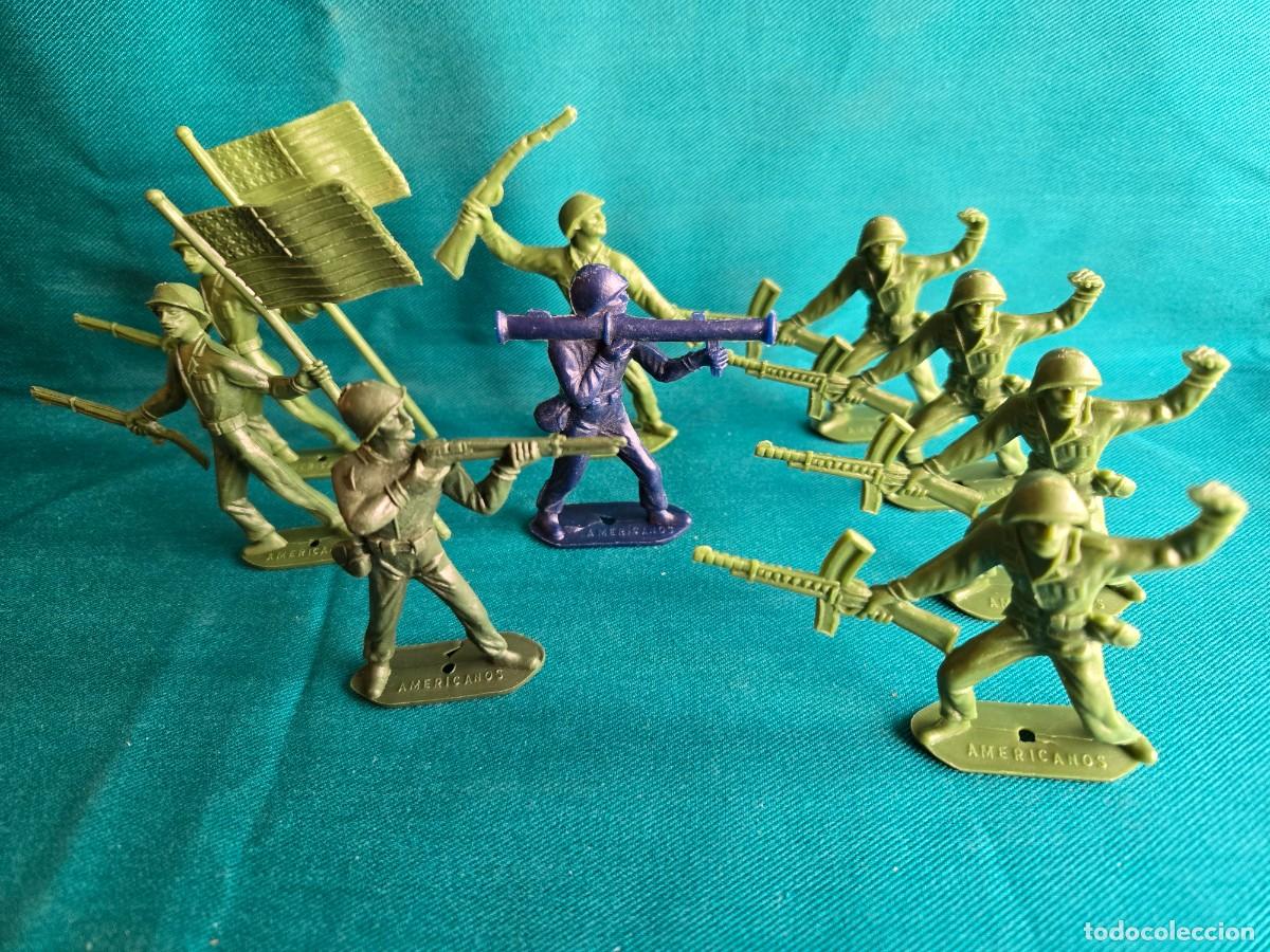 Figuras de Goma y PVC: LOTE DE 9 SOLDADOSAMERICANOS, COMANSI , 7,5 CM
