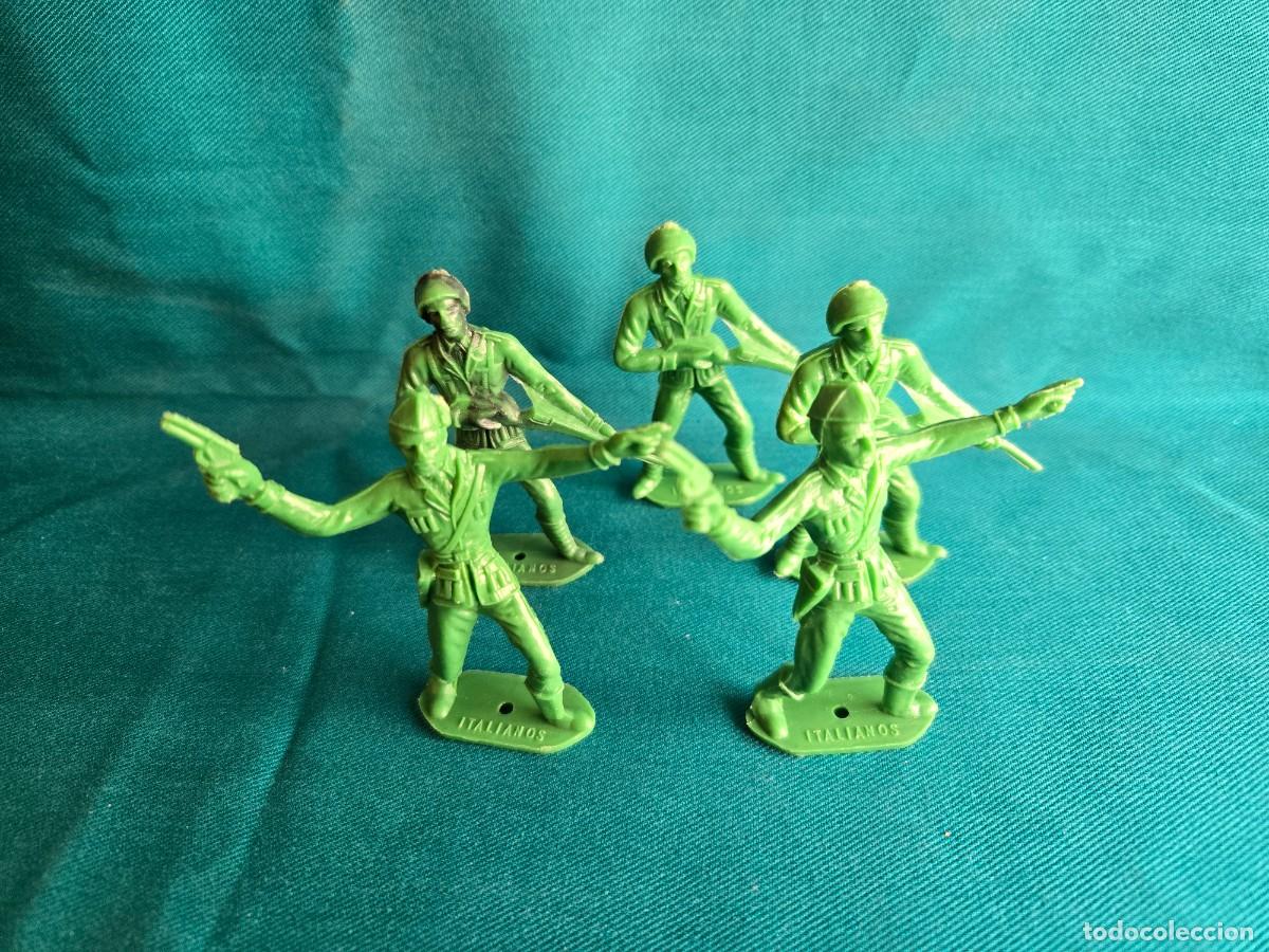 Figuras de Goma y PVC: LOTE DE 5 SOLDADOS ITALIANOS, COMANSI , 7,5 CM