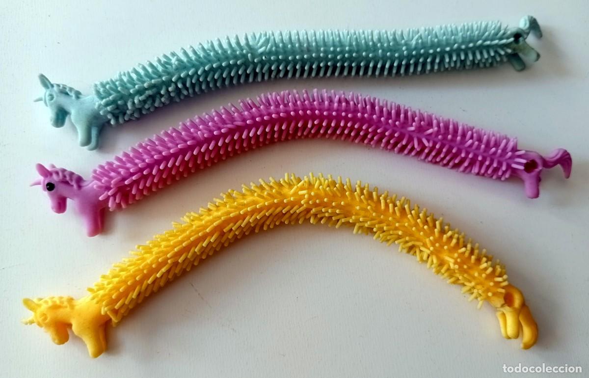 Figuras de goma y PVC: JUGUETE LOTE DE UNICORNIOS ALARGADOS DE GOMA