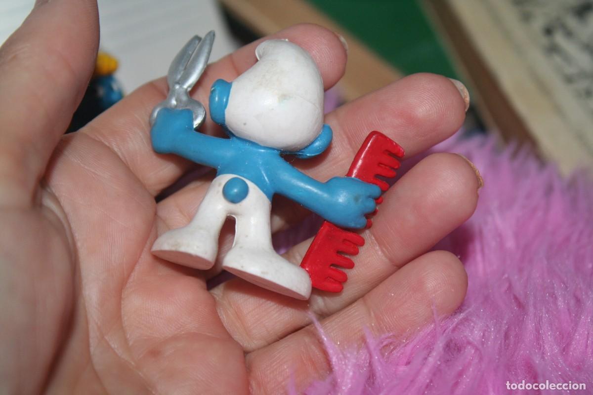 Figuras de goma y PVC: lote de tres mu&ntilde;ecos pitufos pitufina - Foto 3