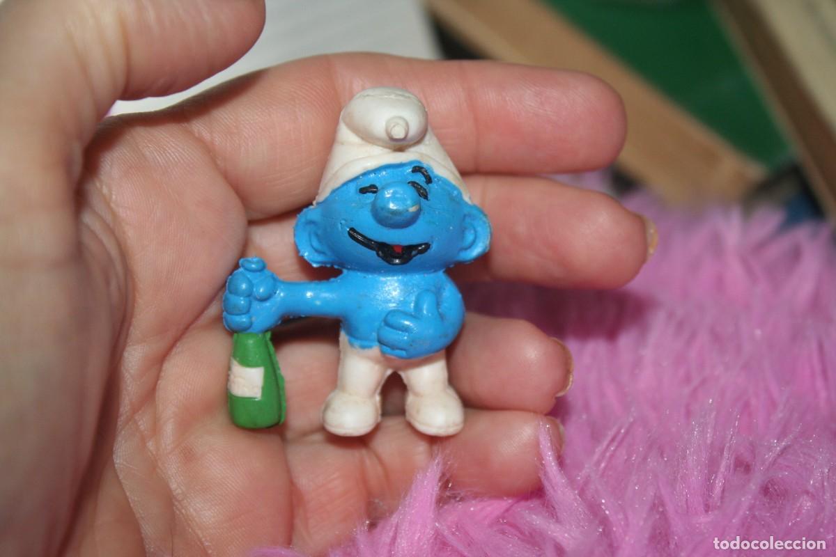 Figuras de goma y PVC: lote de tres mu&ntilde;ecos pitufos pitufina - Foto 4