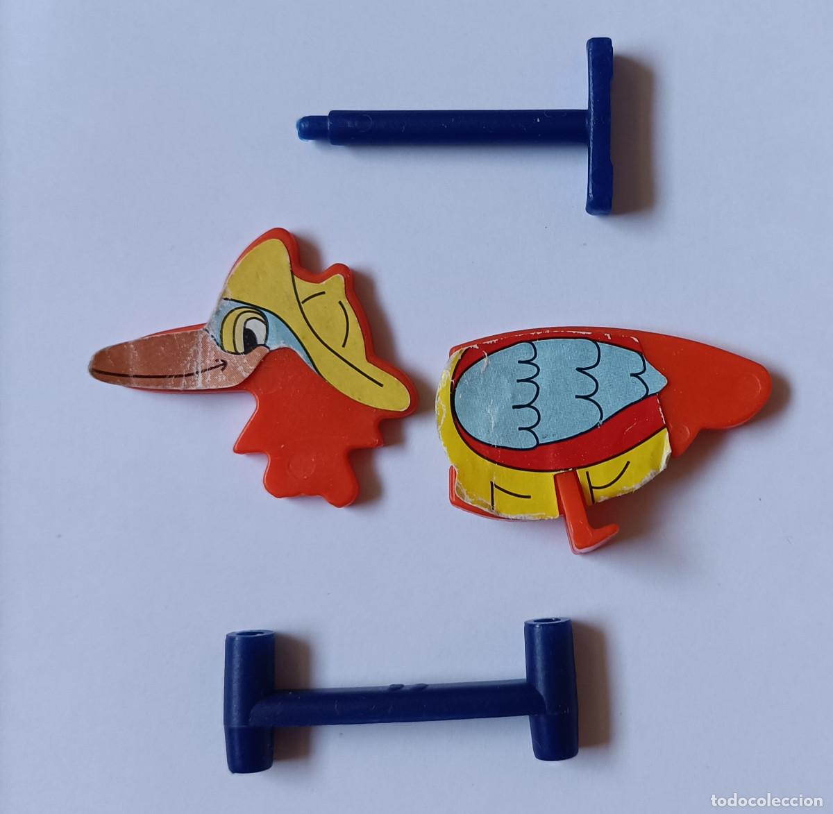 Figuras de Goma Kinder: pajaro equilibrista kinder antiguo montable secundario desmontable ave marinera marino