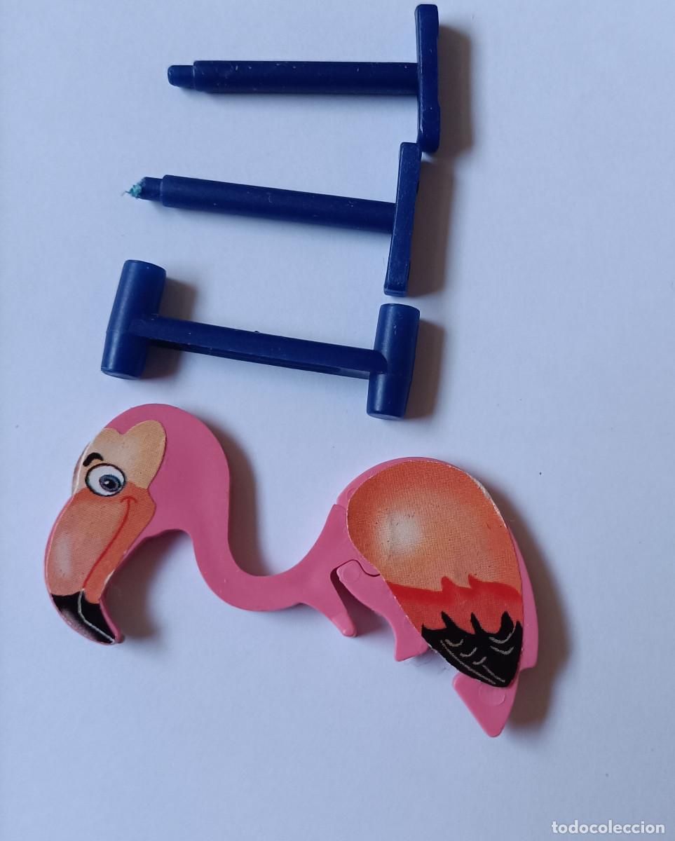 Figuras de Goma Kinder: pajaro flamenco equilibrista kinder antiguo montable secundario desmontable ave flamingo
