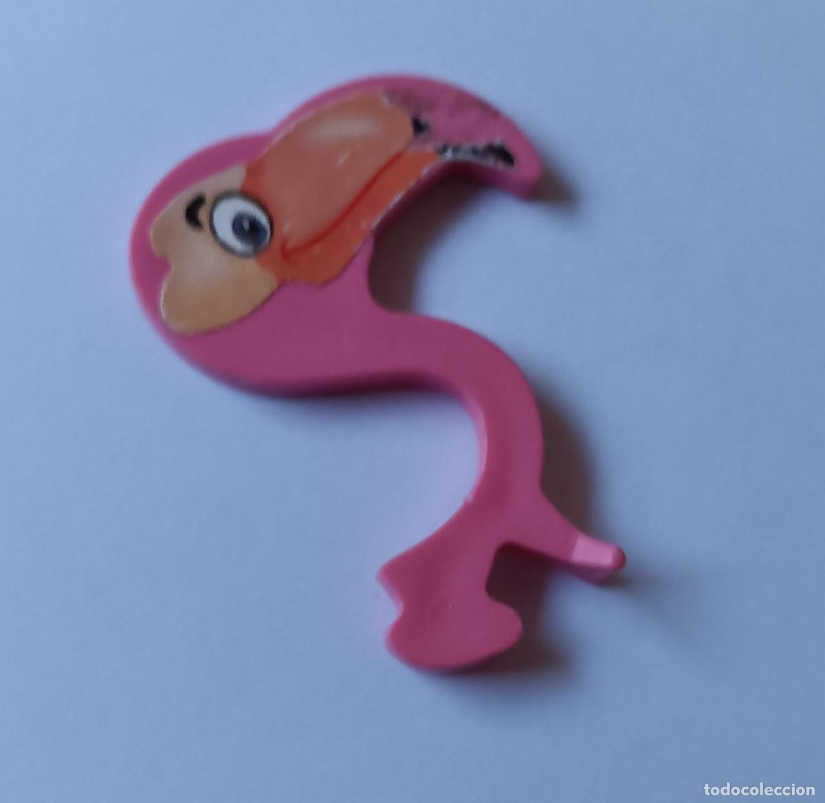 Figuras de Goma Kinder: pieza de flamenco equilibrista kinder antiguo montable secundario desmontable ave loro ave exotica