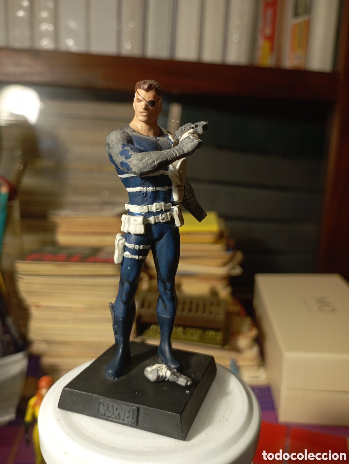 Figuras de Goma y PVC: Figura de plomo Marvel. Nick Furia. Sobre 10 cm