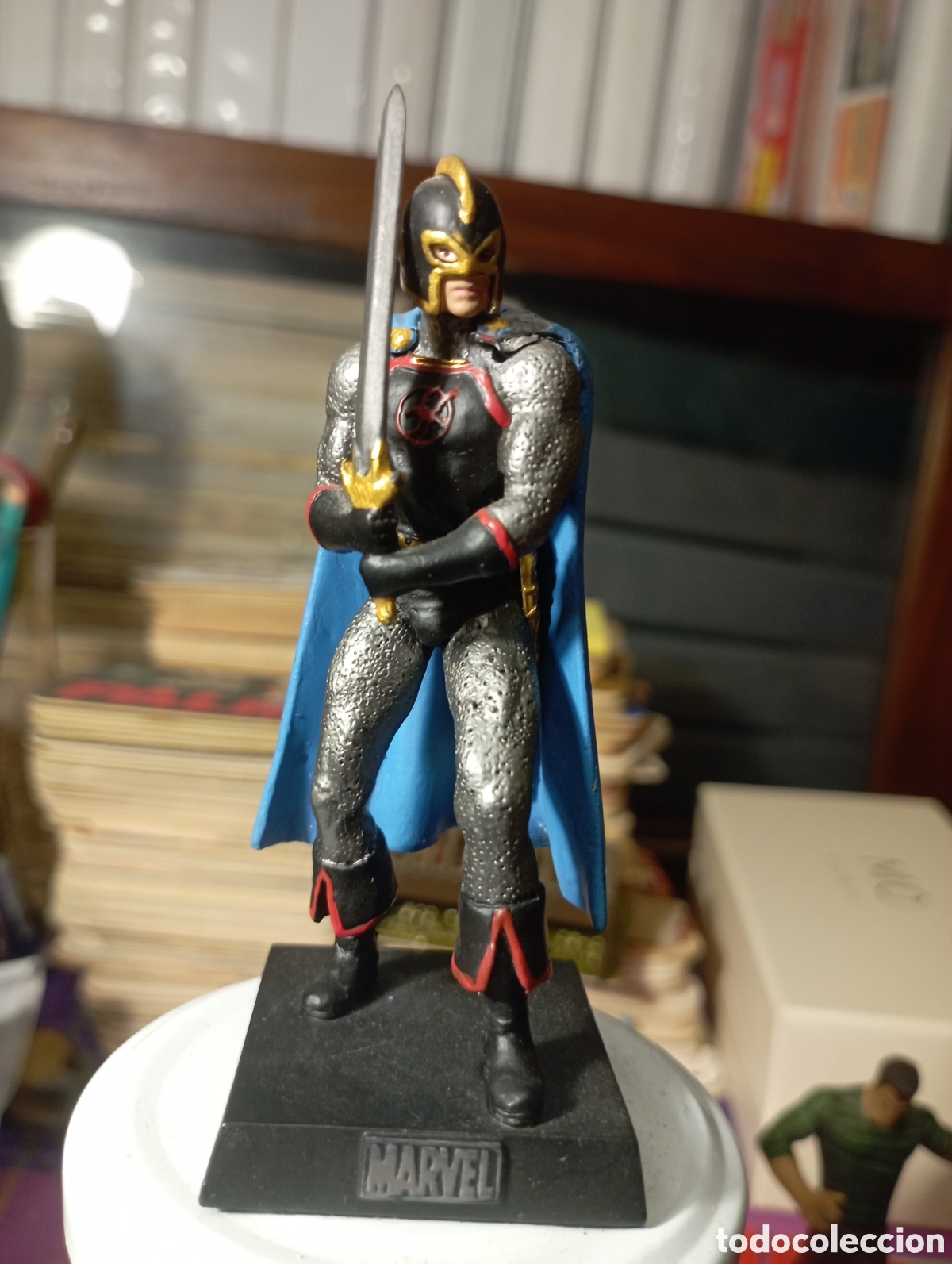 Figuras de Goma y PVC: Figura de plomo Marvel. Black Knight, Sobre 10 cm