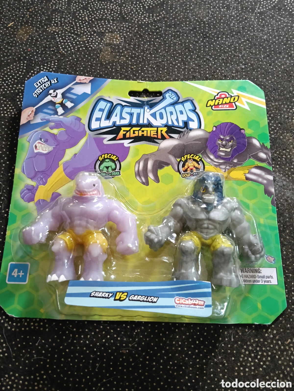 Figuras de Goma y PVC: Pack 2 Elastikorps fighter Nano size Gold - SHARKY VS GARGLION Nuevos