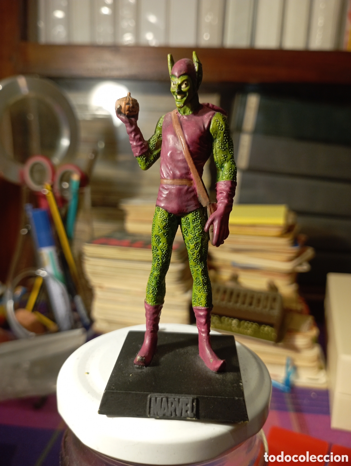 Figuras de Goma y PVC: Figura de plomo Marvel. Duende Verde, Sobre 10 cm