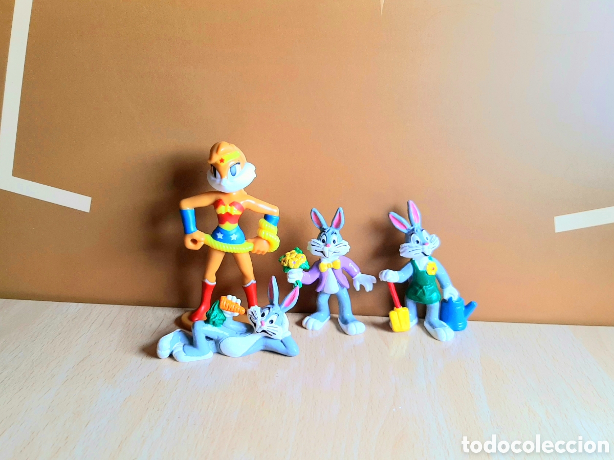 Figuras de Borracha e PVC: Lote figuras Bug Bunny - Bully 1983 West germany y Lola