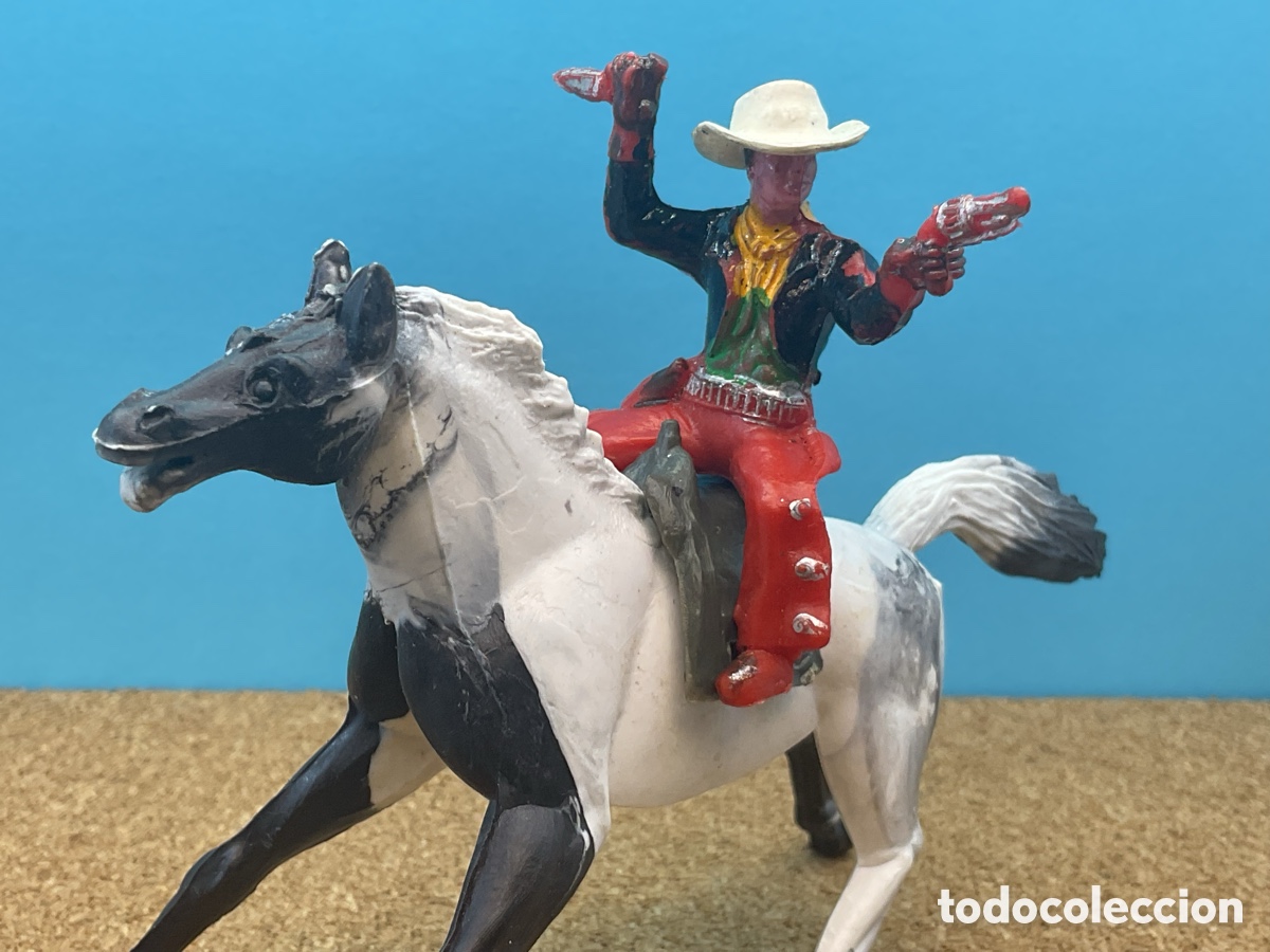 Figuras de Goma y PVC: ANTIGUA FIGURA DEL OESTE EN PLASTICO. COWBOY A CABALLO CON SOMBRERO DESMONTABLE DE M.SOTORRES