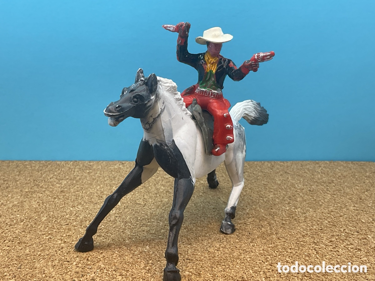 Figuras de Goma y PVC: ANTIGUA FIGURA DEL OESTE EN PLASTICO. COWBOY A CABALLO CON SOMBRERO DESMONTABLE DE M.SOTORRES