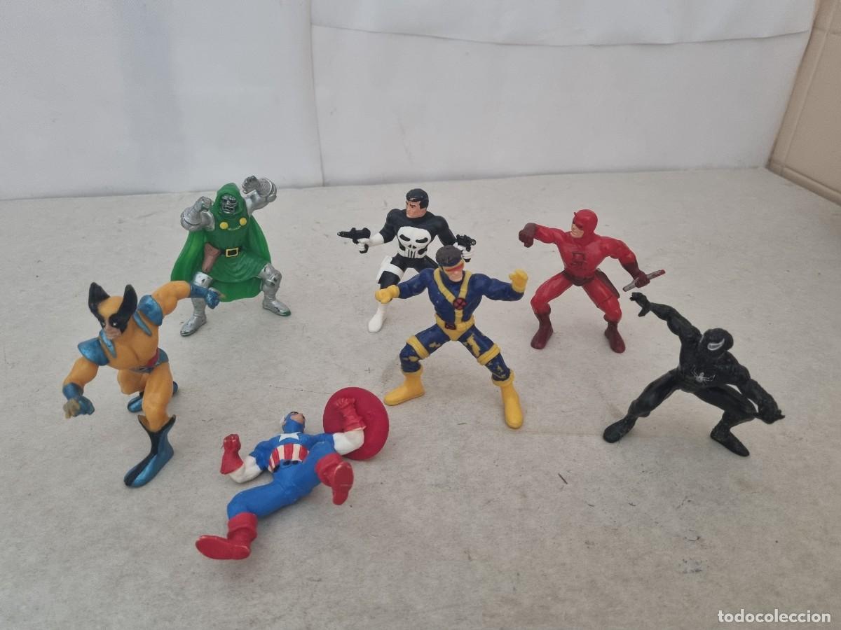 Figuras de Goma y PVC: Lote de 7 figuras S&uacute;per H&eacute;roes de plastico