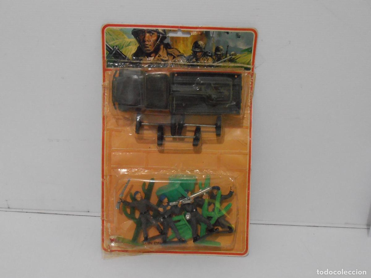 Gummi- und PVC-Figuren: BLISTER NOVOLINEA, CAMIONETA SOLDADOS Y CACTUS, MADE IN SPAIN A&Ntilde;OS 70