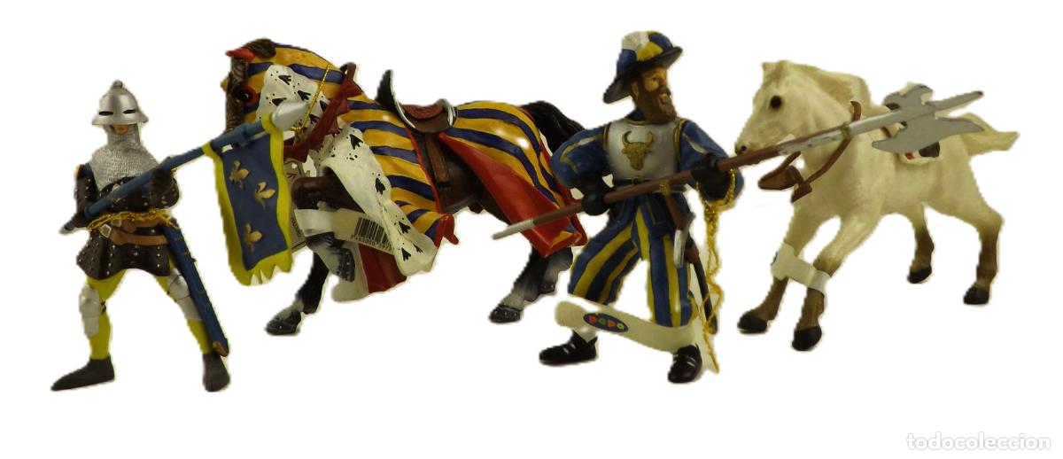 Figuras de Goma y PVC: Papo Francia Pareja de soldados y caballos