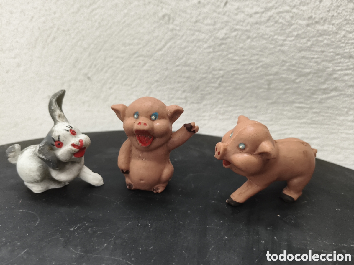 Figuras de Goma y PVC: Graciosos animales de PVC perro 6 cerditos