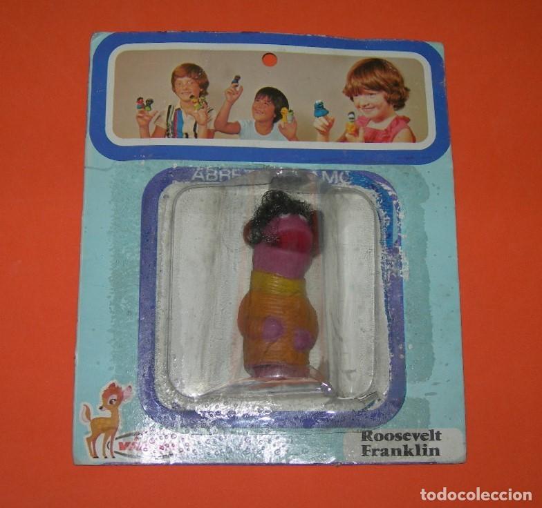 Figuras de Goma y PVC: MARIONETA DEDO BARRIO SESAMO - ROOSEVELT FRANKLIN - SIN USO EN BLISTER - VICMA A&Ntilde;OS 70 -