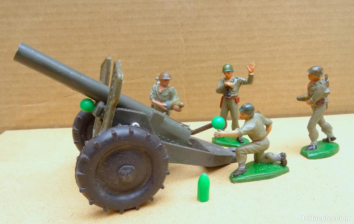 Figuras de Goma y PVC: PECH CA&Ntilde;ON PESADO AMERICANO CON ARTILLEROS