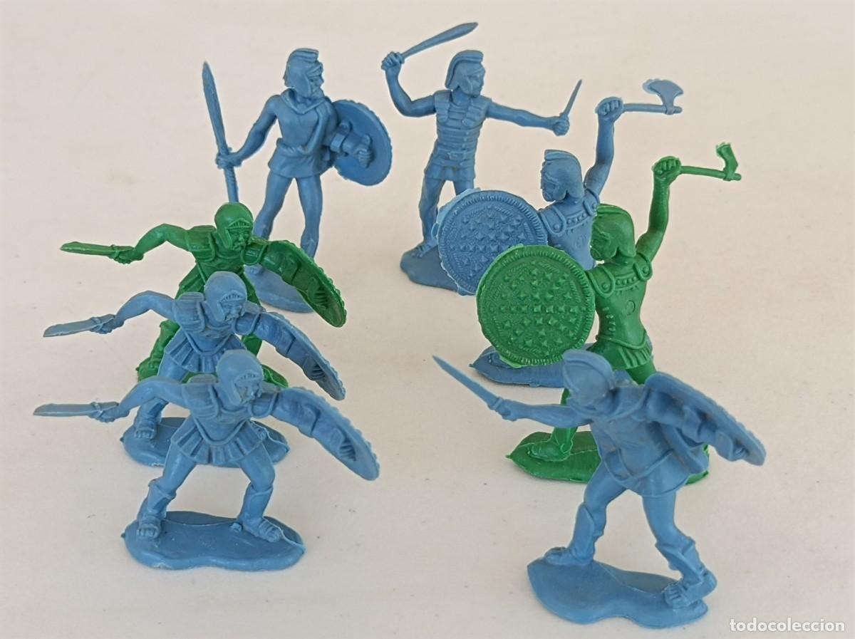 Figuras de Goma y PVC: FIGURAS DE PL&Aacute;STICO MONOCROMAS TROYANOS GRIEGOS ROMANOS