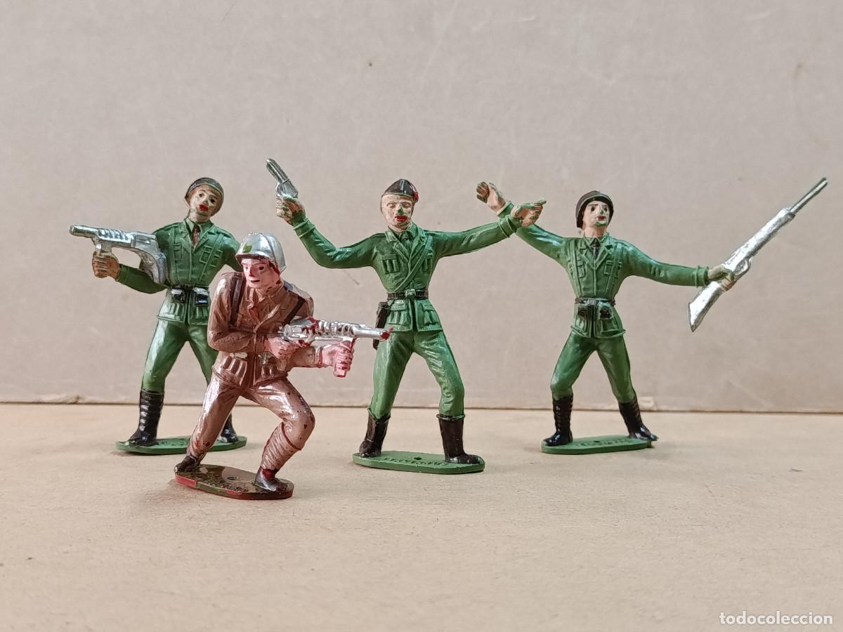 Figuras de Goma y PVC: 4 FIGURAS DE PL&Aacute;STICO ITALIANOS SERIE SOLDADOS DEL MUNDO COMANSI