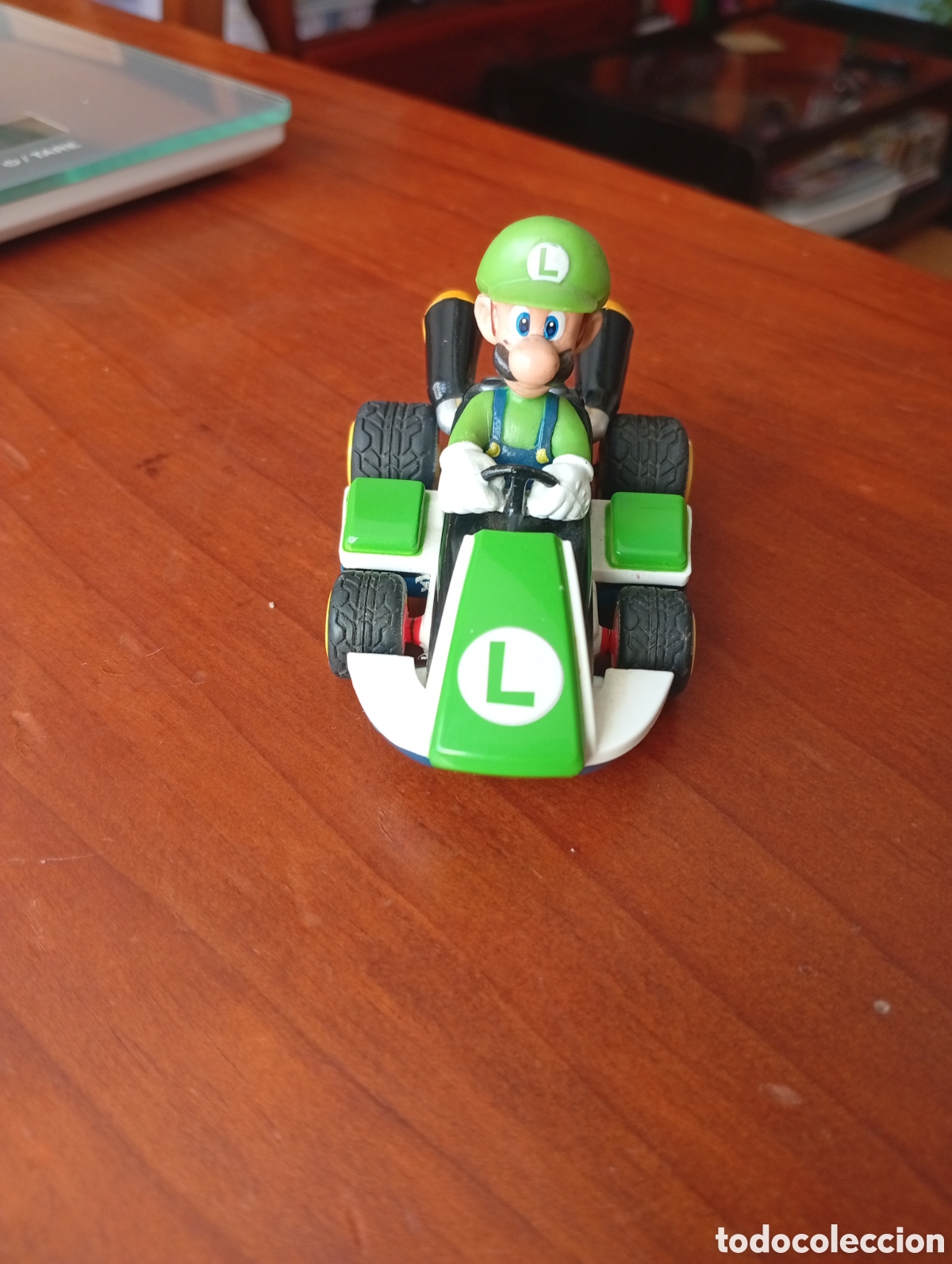 Figuras de Goma y PVC: MU&Ntilde;ECO FIGURA PVC MARIO KAR LUIGI COCHE FRICCION PULL SPEED