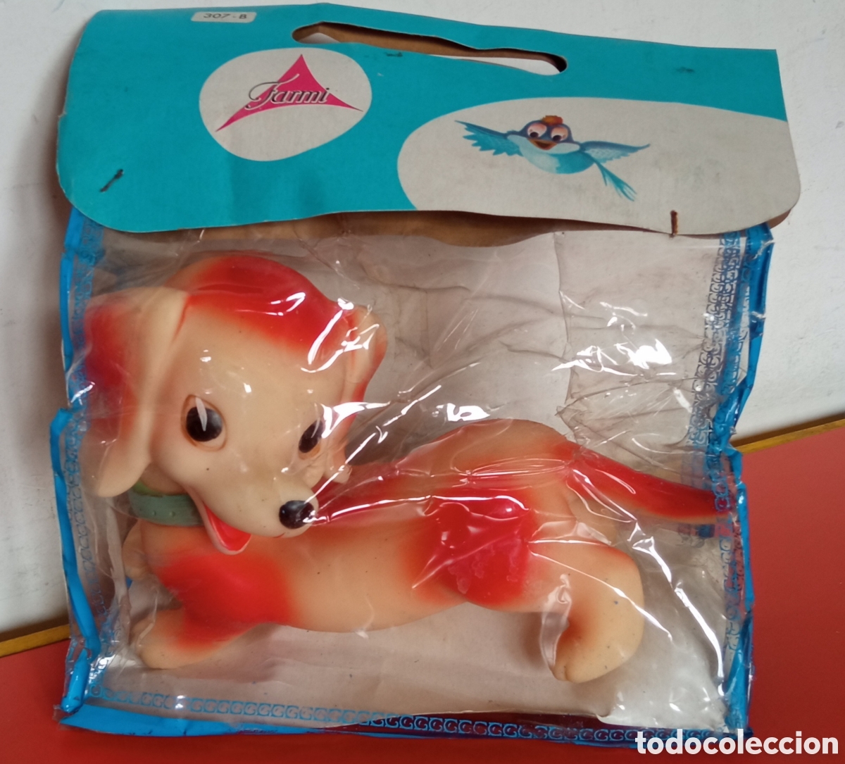 Figuras de Goma y PVC: PERRO GOMA L&Aacute;TEX PITIDO.FARMI 70'S.BOLSA SIN ABRIR.