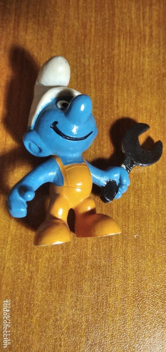 Figuras de Goma y PVC: PITUFO-SMURF-MECHANIC-MECANICO,CON MARCA 3.W.GERMANY (.) PEYO,MONO CALABAZA (DESCRIPCI&Oacute;N)