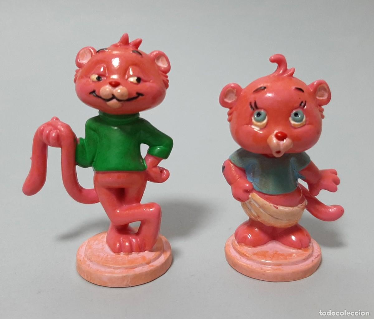 Figuras de Goma y PVC: Dos figuras de pvc hijos de la Pantera Rosa Pink Panther sons. Bully. 1985
