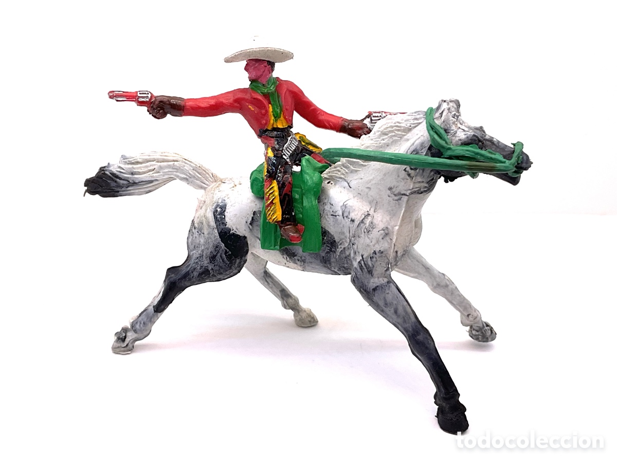 Figuras de Goma y PVC: ANTIGUA FIGURA DEL OESTE EN PLASTICO. COWBOY A CABALLO CON SOMBRERO DESMONTABLE DE M.SOTORRES