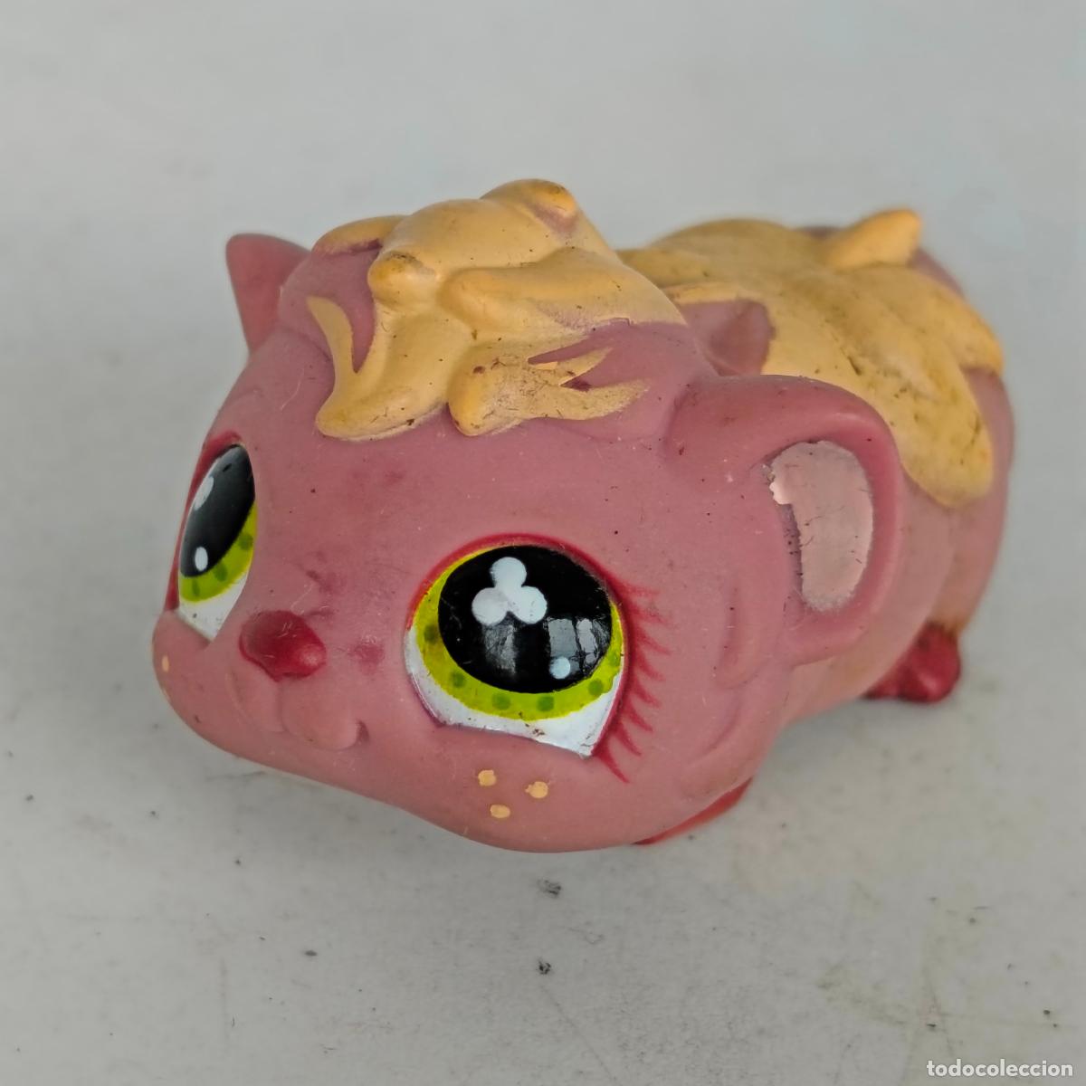 Gummi- und PVC-Figuren: LPS Hasbro #510 Marr&oacute;n/P&uacute;rpura Conejillo de Indias Ojos Verdes 2007 G2 lps