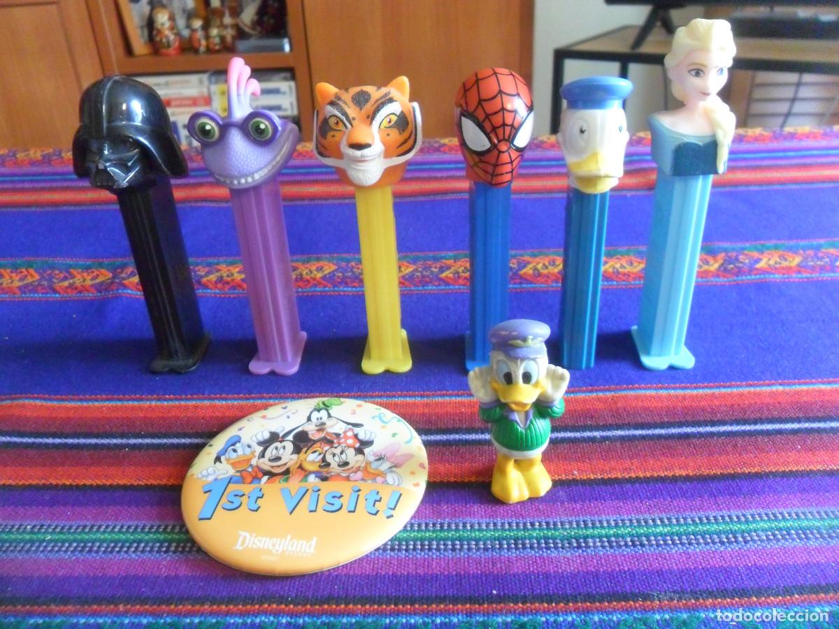 PEZ Spender: DISPENSADOR PEZ PATO DONALD A&Ntilde;OS 70 ELSA RANDALL DARTH VADER SPIDERMAN PANDA. REGALO DONALD Y CHAPA
