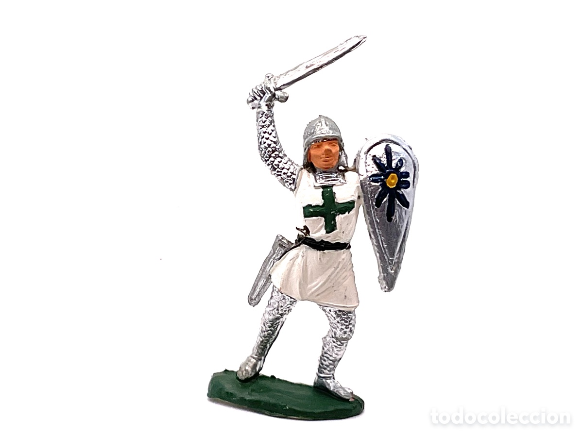 Figuras de Goma y PVC: ANTIGUA FIGURA EN PLASTICO DE PECH HERMANOS. SERIE CABALLEROS CRUZADOS, CRISTIANO. LEER DESCRIPCION.