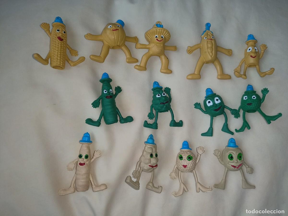 Figuras de Goma y PVC: Ocasion ! Lote de capuches goma pvc vintage a&ntilde;os 80 frutas y verduras