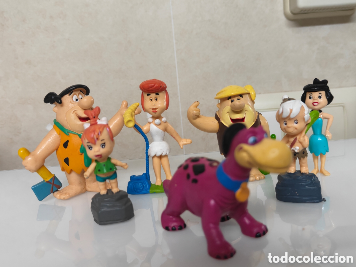 Figuras de Goma y PVC: 7x FIGURAS PVC LOS PICAPIEDRA THE FLINTSTONES A&Ntilde;OS 90' MINILAND SHELL