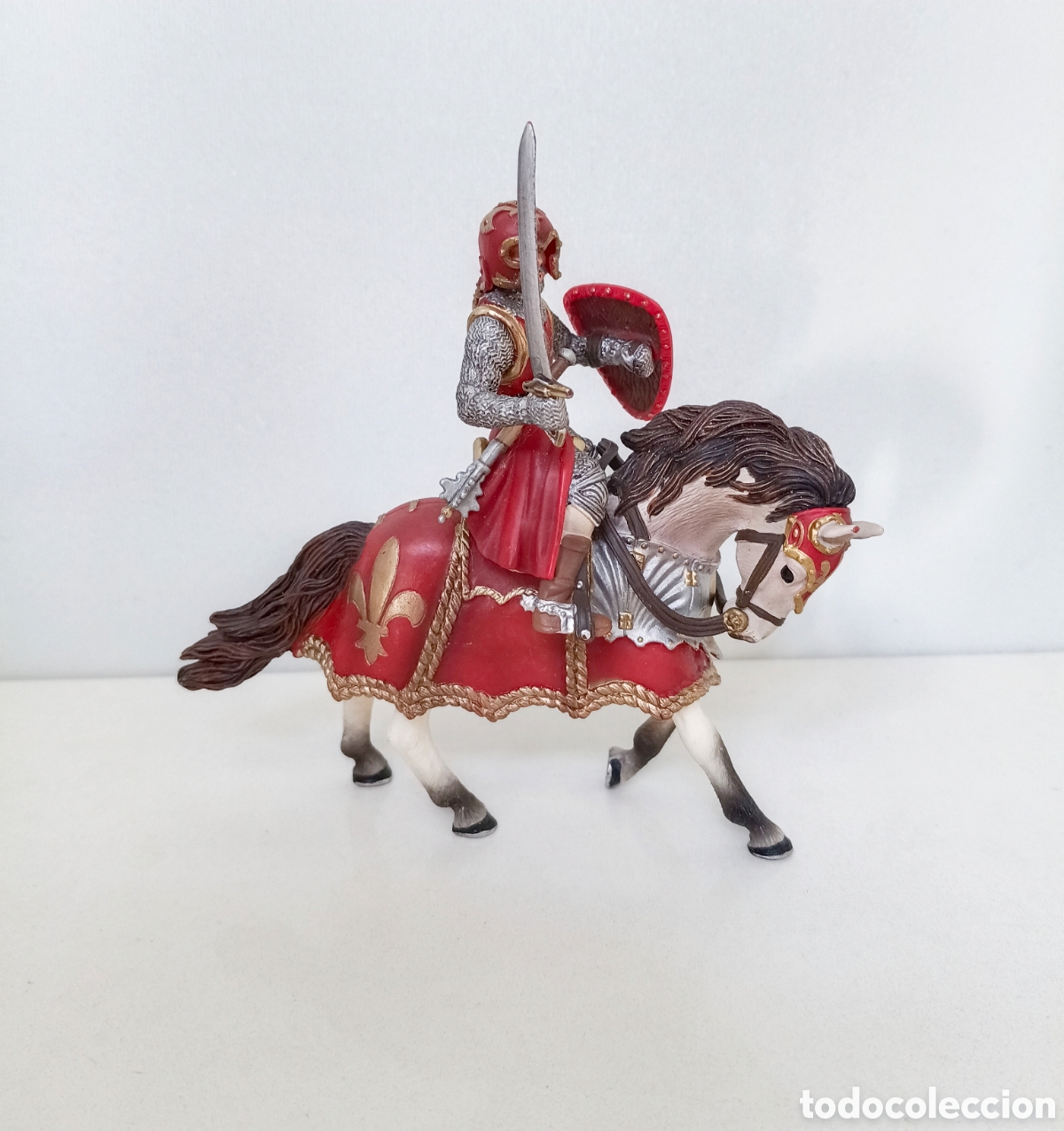 Figuras de Goma y PVC: Figura Caballero con Espada a Caballo o Caballero Fleur-de-Lis Schleich 70056 2008 2012 miniatura