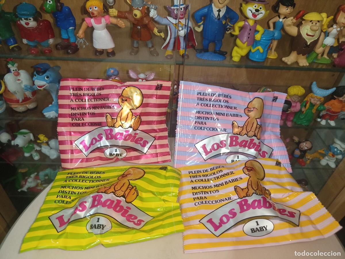 Figuras de Goma y PVC: Lote de 4 sobres precintados sin abrir antigua coleccion Los Babies beb&eacute;s goma pvc