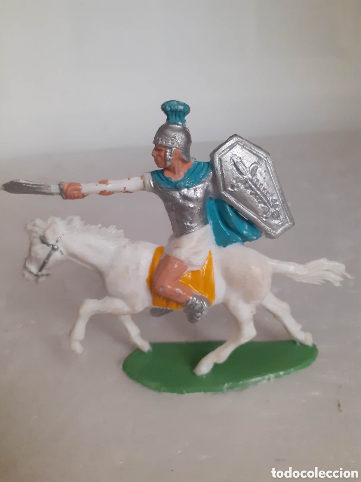Figuras de Goma y PVC: FIGURA SOLDADO ROMANO A CABALLO ROJAS Y MALARET