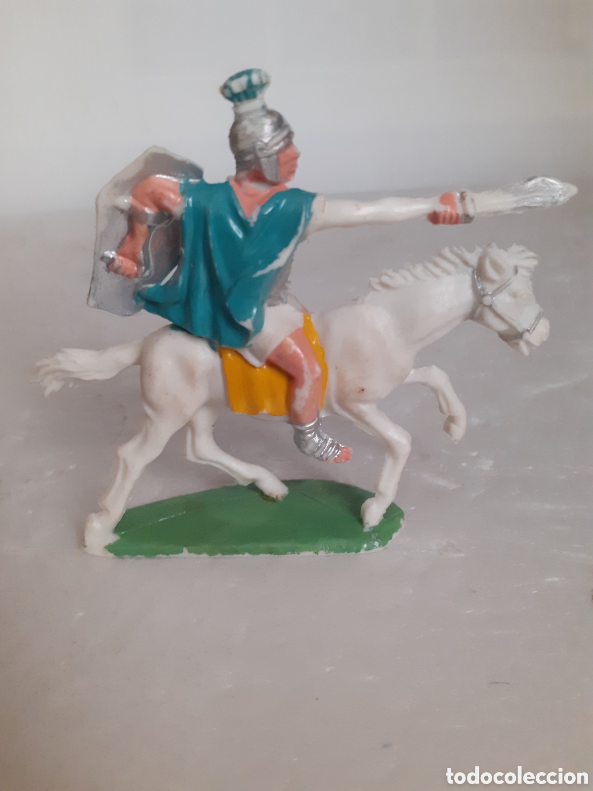 Figuras de Goma y PVC: FIGURA SOLDADO ROMANO A CABALLO ROJAS Y MALARET